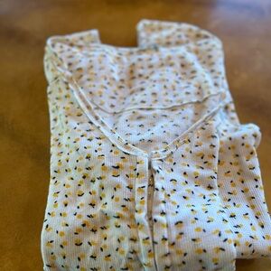 Free People home alone intimately disty long Johns floral print large